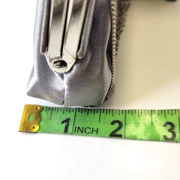 Silver Ruched Clutch Wedding Purse Silvery Evening Purse - Picture 6 of 11